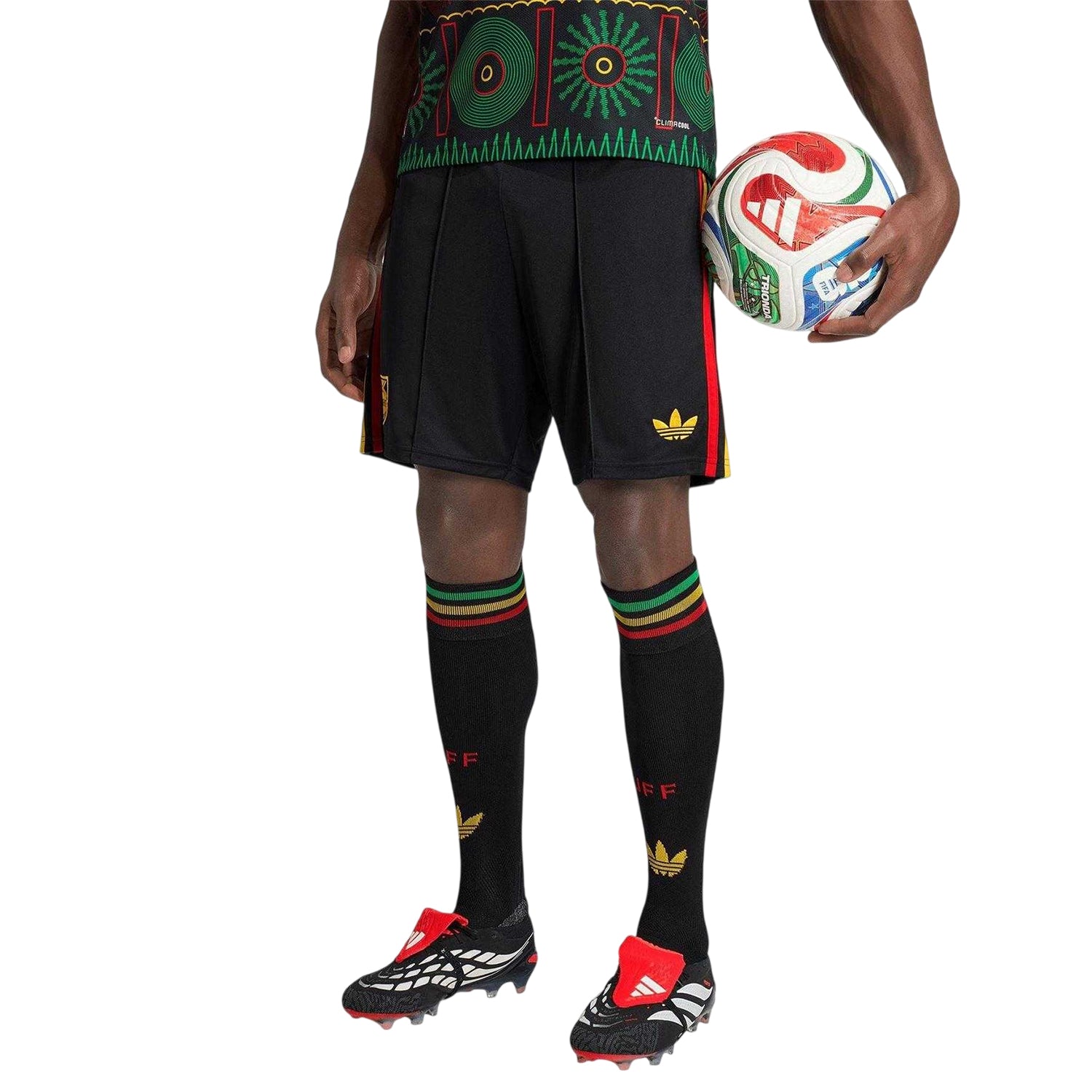 Black-Yellow - Side - Adidas Mens 2026 Jamaica Away Shorts