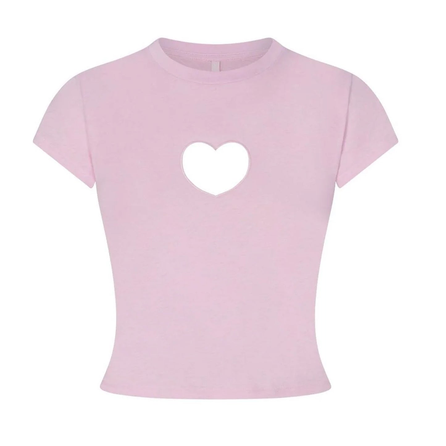 Baby Pink - Front - Skims Womens-Ladies Heart Jersey T-Shirt