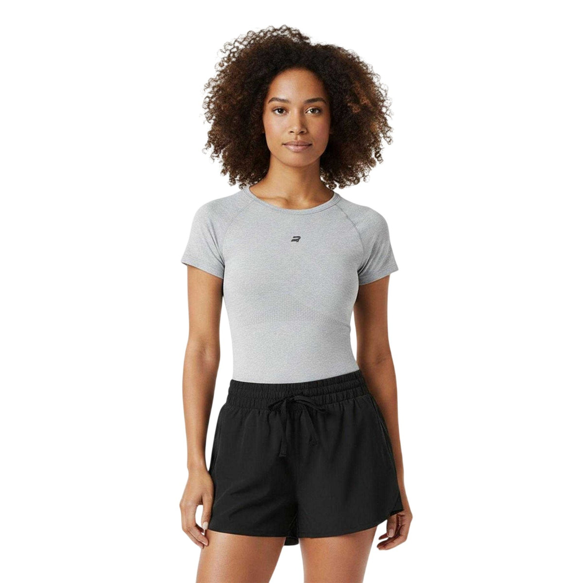 Grey Melange - Side - Rohnisch Womens-Ladies Logo Performance Gym Top