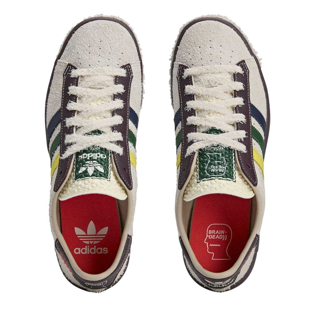 Cream-White - Lifestyle - Adidas Unisex Adult Forest Hills Brain Dead Suede Flat Trainers