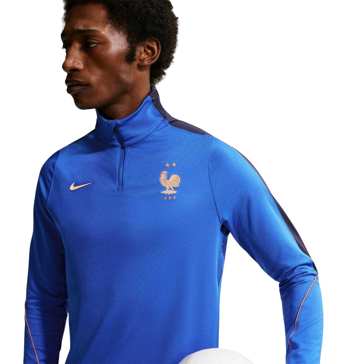 Blue-Orange - Side - Nike Mens France Drill Top