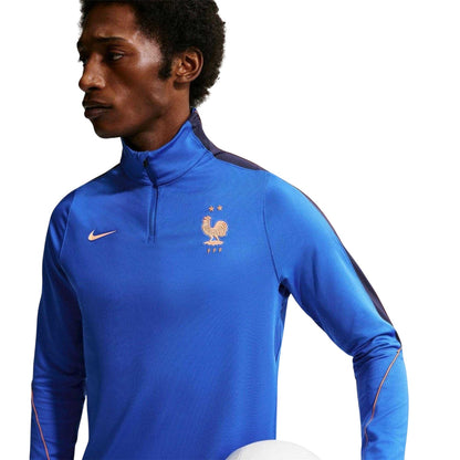 Blue-Orange - Side - Nike Mens France Drill Top