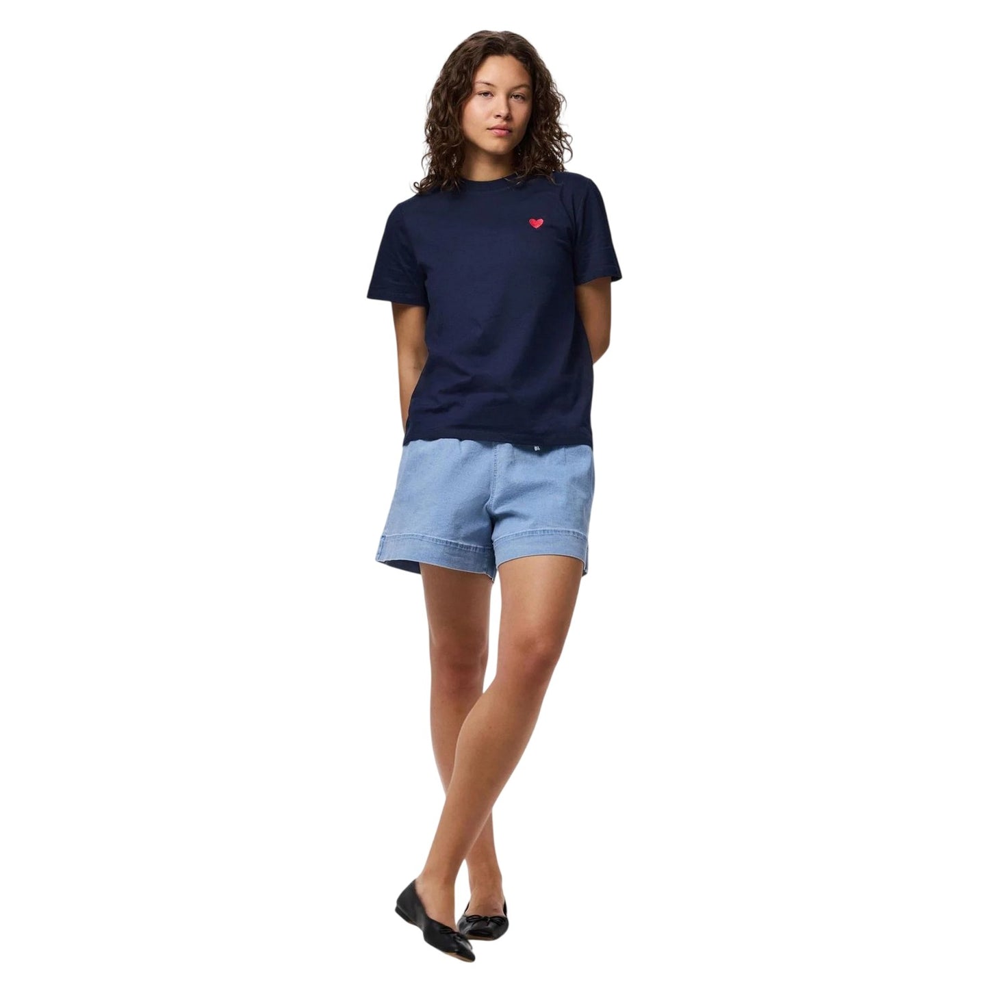 Sky Captain - Pack Shot - Pieces Womens-Ladies Mila Heart Short-Sleeved T-Shirt