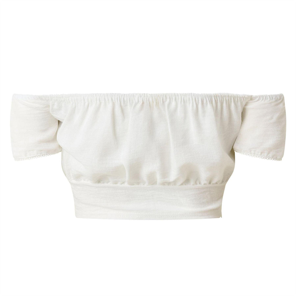 White - Back - Grace Jacob Womens-Ladies Alba Bandeau Crop Top