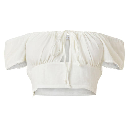 White - Front - Grace Jacob Womens-Ladies Alba Bandeau Crop Top