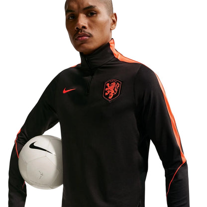 Black-Red - Pack Shot - Nike Mens Netherlands FC Drill Top