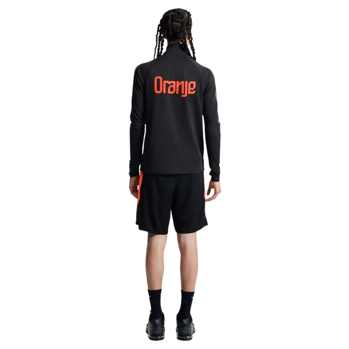 Black-Red - Close up - Nike Mens Netherlands FC Drill Top