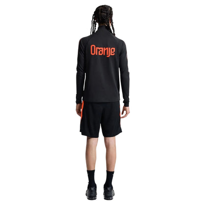 Black-Red - Close up - Nike Mens Netherlands FC Drill Top