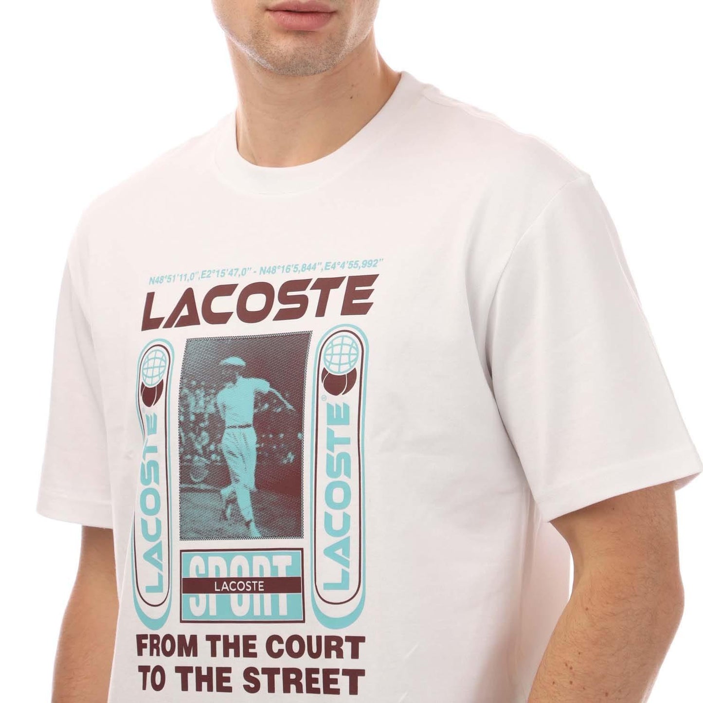 White - Side - Lacoste Mens Rene Relaxed Fit T-Shirt