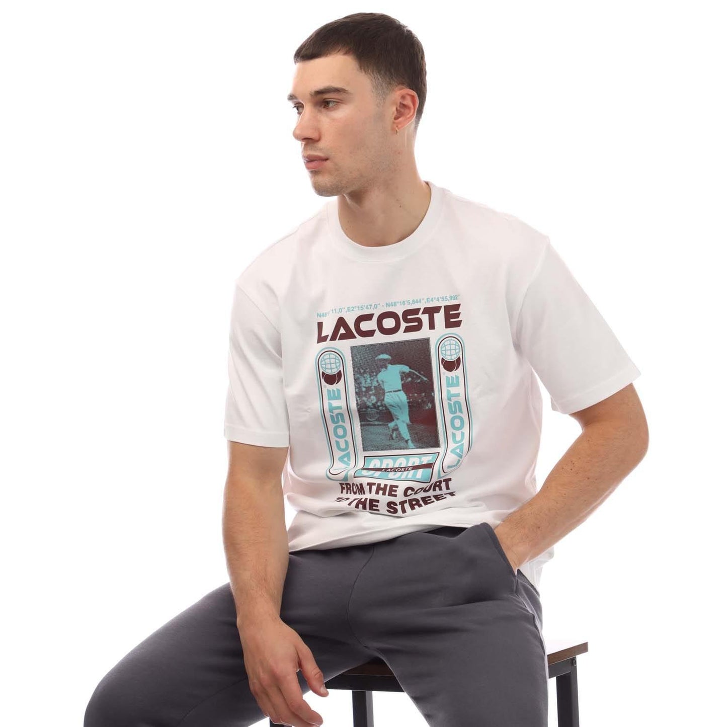 White - Lifestyle - Lacoste Mens Rene Relaxed Fit T-Shirt