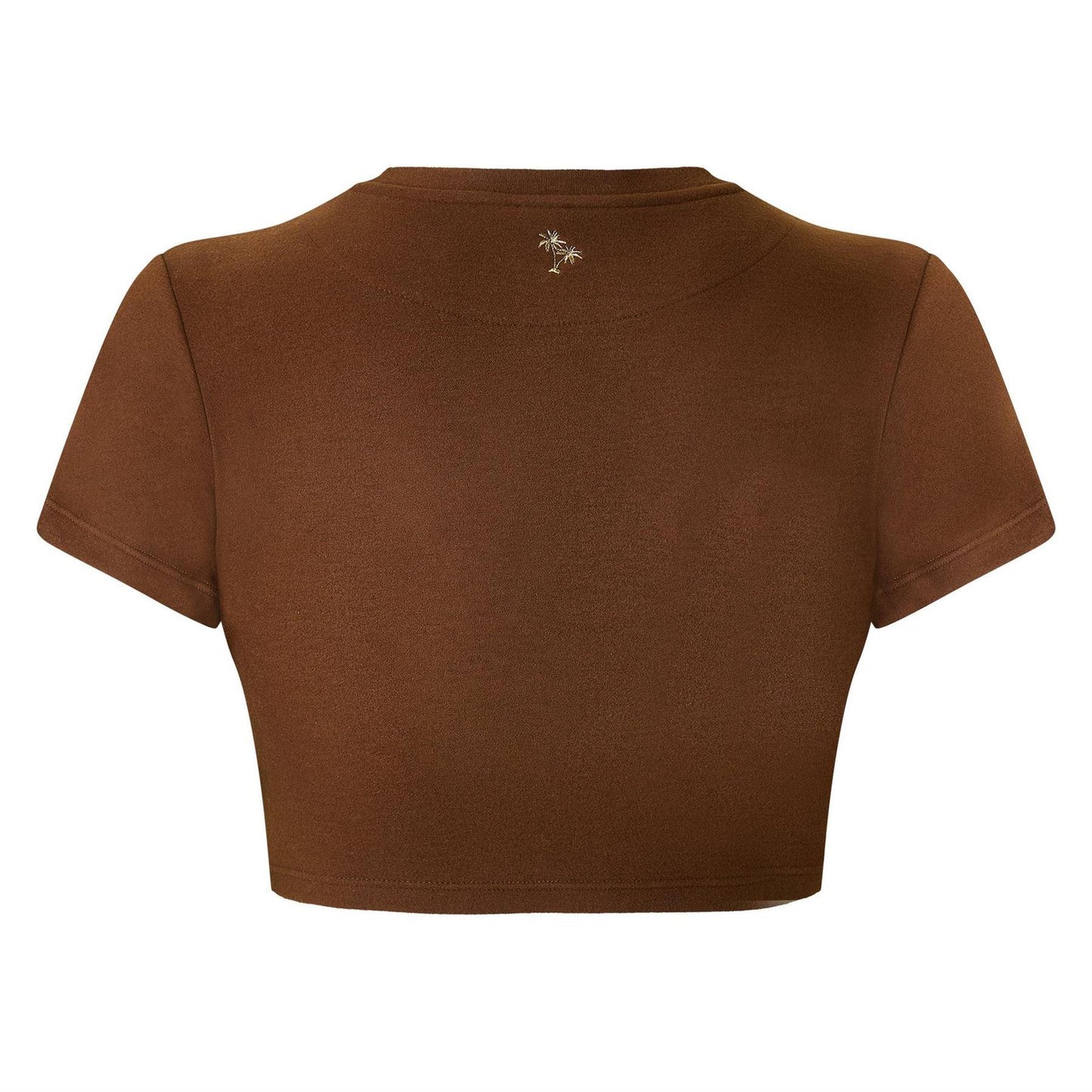 Chocolate Brown - Back - Grace Jacob Womens-Ladies Espresso Plain Crop Top