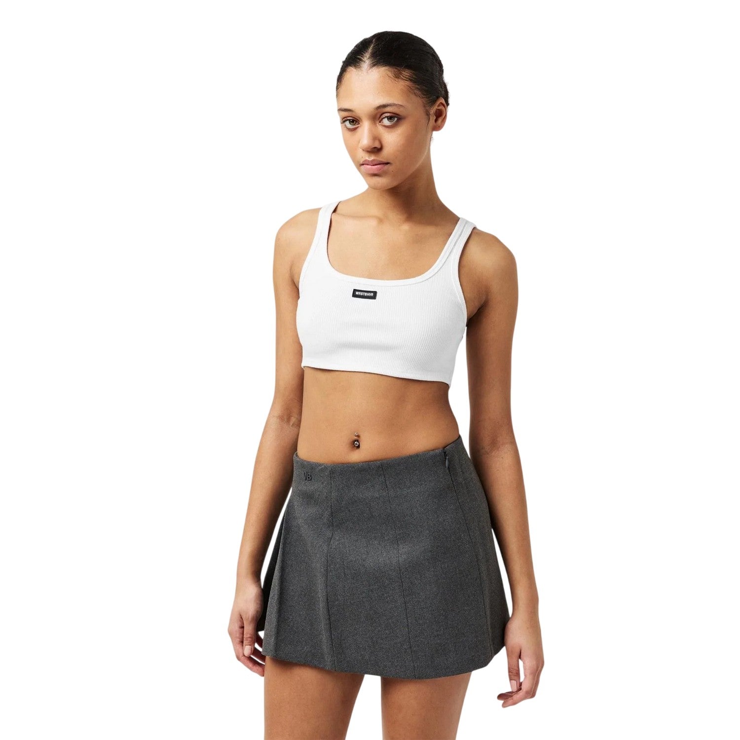 White - Lifestyle - WRSTBHVR Womens-Ladies Worst B Jetty Strappy Crop Top