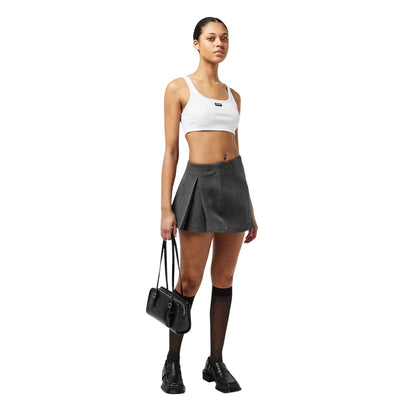 White - Close up - WRSTBHVR Womens-Ladies Worst B Jetty Strappy Crop Top