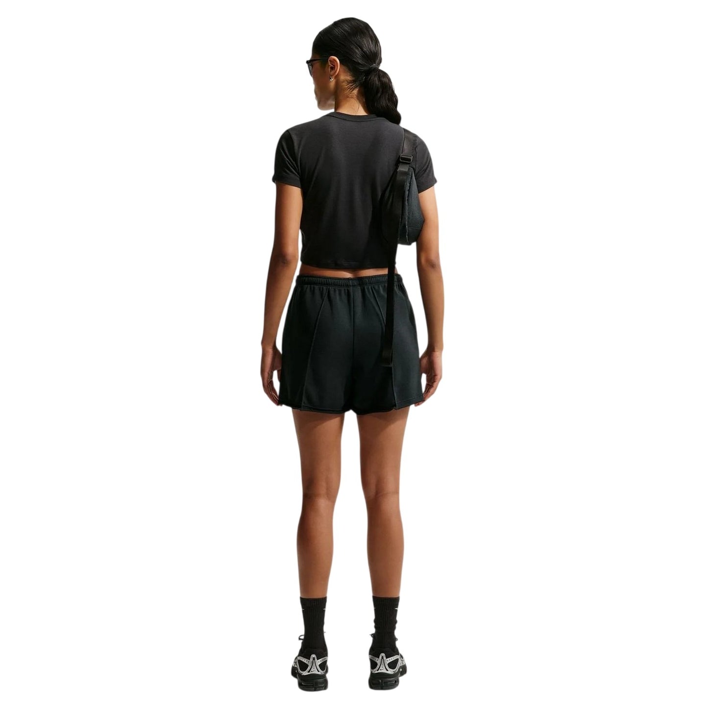 Black - Back - Nike Womens-Ladies Chill Knitted Crop T-Shirt