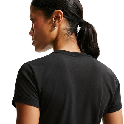Black - Side - Nike Womens-Ladies Chill Knitted Crop T-Shirt