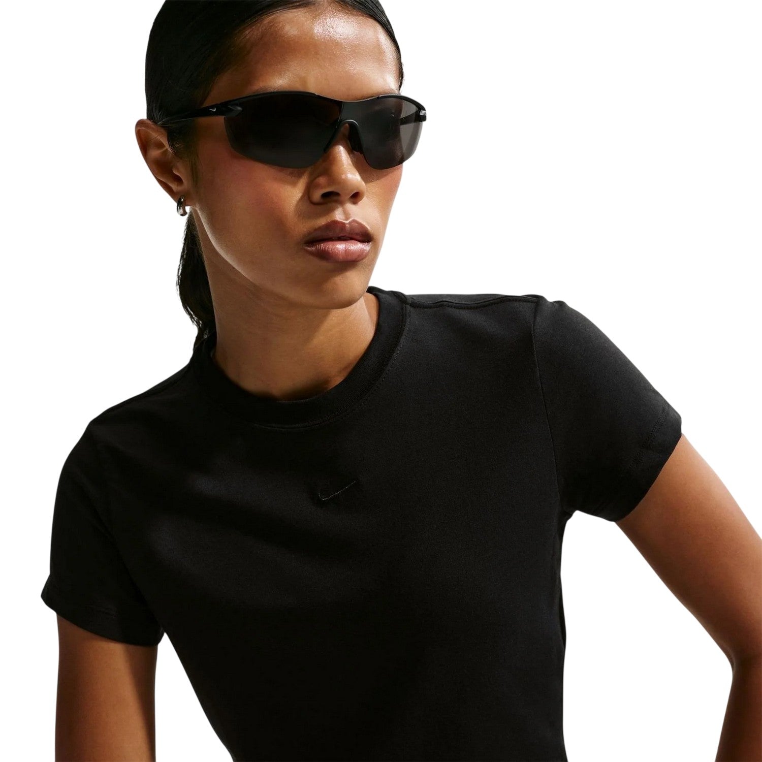 Black - Lifestyle - Nike Womens-Ladies Chill Knitted Crop T-Shirt