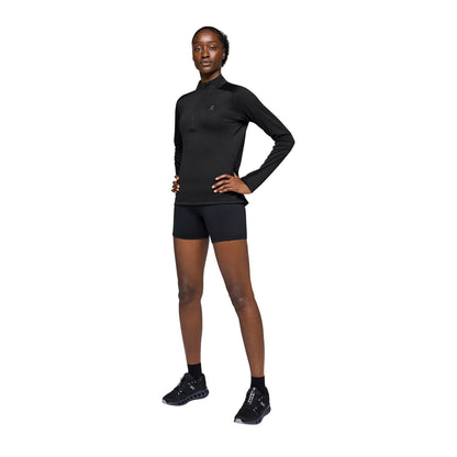 Black - Lifestyle - On Unisex Adult Climate Zip Neck Tailored Long-Sleeved Track Top