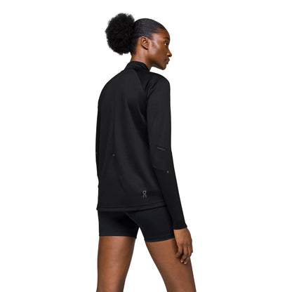 Black - Back - On Unisex Adult Climate Zip Neck Tailored Long-Sleeved Track Top
