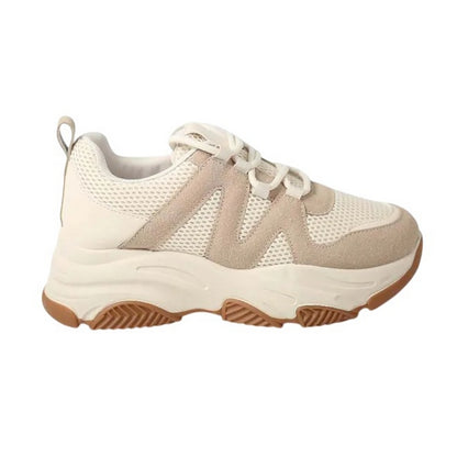Beige - Front - Where´s That From Womens-Ladies Mesh Chunky Sole Trainers