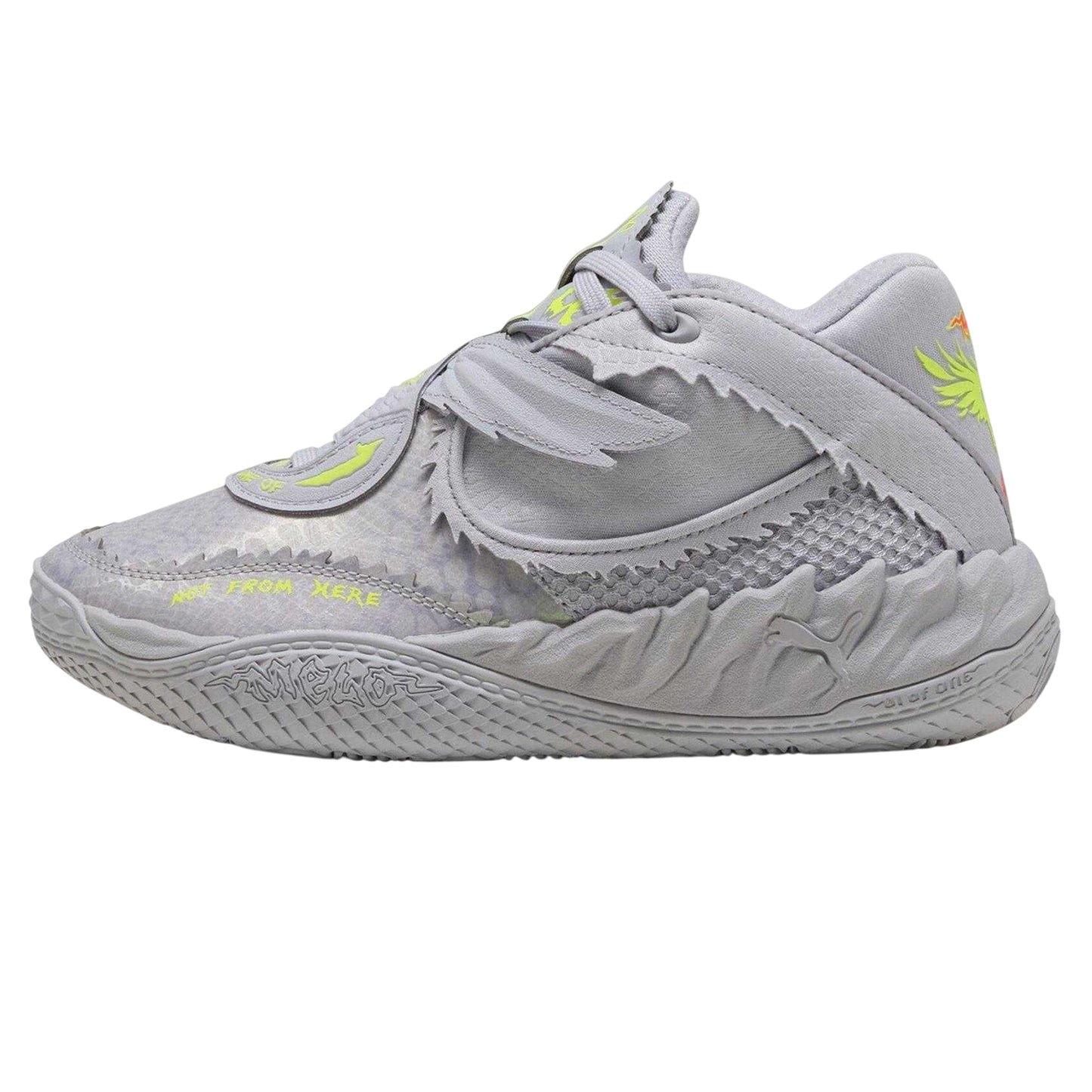 Silver-Vibrant Yellow - Lifestyle - Puma Childrens-Kids Metallic Basketball Shoes