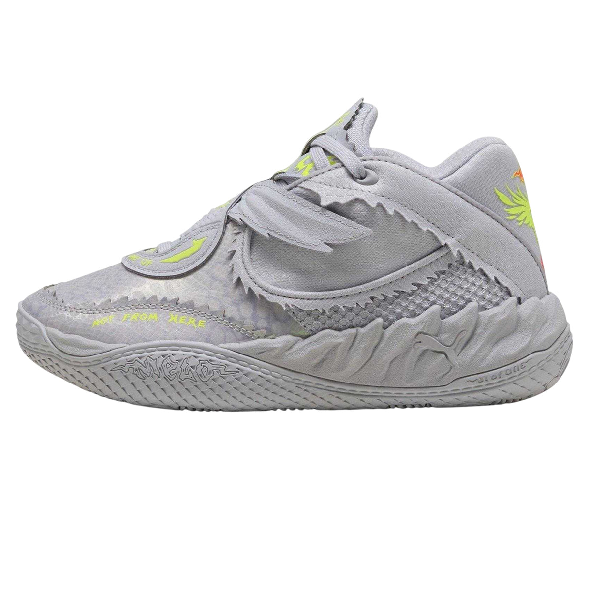Silver-Vibrant Yellow - Lifestyle - Puma Childrens-Kids Metallic Basketball Shoes