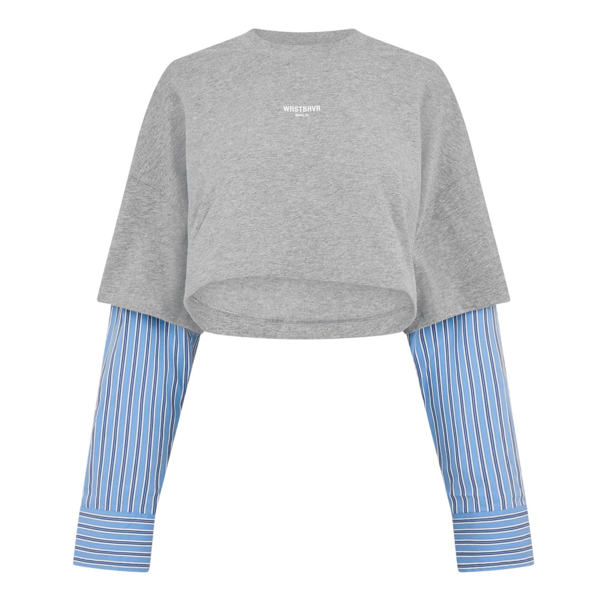 Grey - Front - WRSTBHVR Womens-Ladies Worst B Teela Layered Crop Top