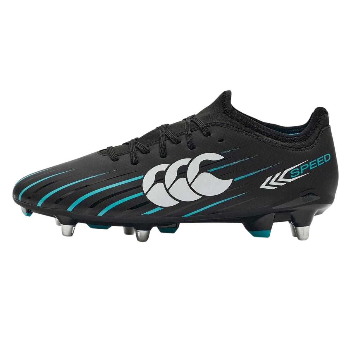 Jet Black - Back - Canterbury Mens Speed Falcon Elite Snug Fit Rugby Boots