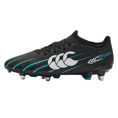 Jet Black - Back - Canterbury Mens Speed Falcon Elite Snug Fit Rugby Boots