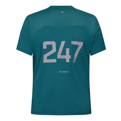 Teal - Back - Represent Mens 247 Performance Short-Sleeved Gym Top
