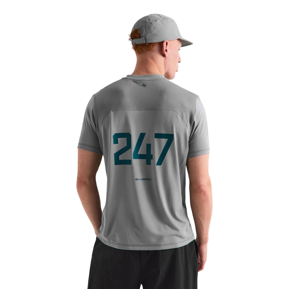 Graphite Grey - Pack Shot - Represent Mens 247 Performance Short-Sleeved Gym Top