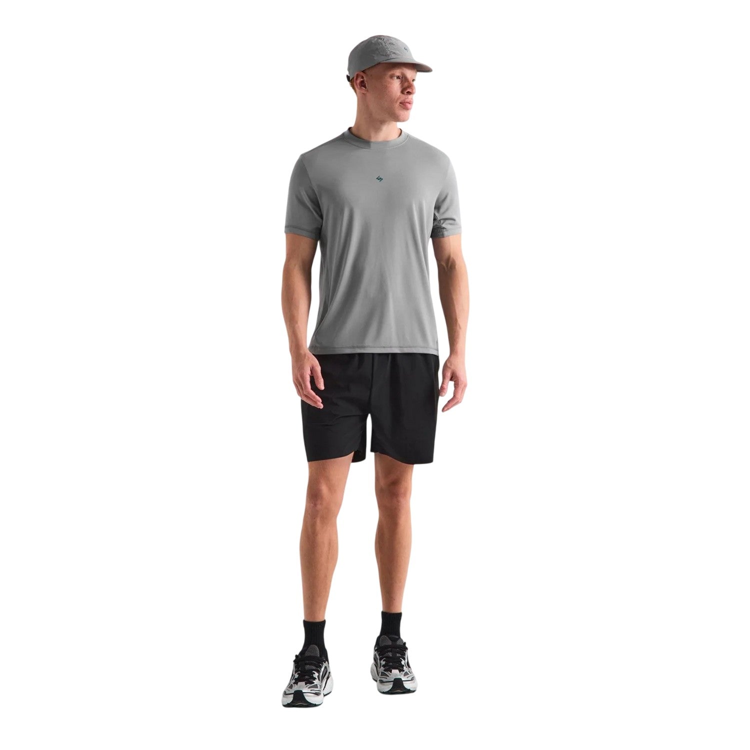 Graphite Grey - Close up - Represent Mens 247 Performance Short-Sleeved Gym Top