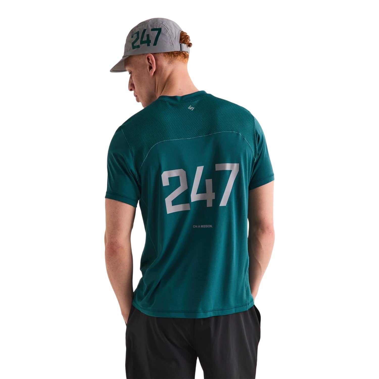 Teal - Pack Shot - Represent Mens 247 Performance Short-Sleeved Gym Top