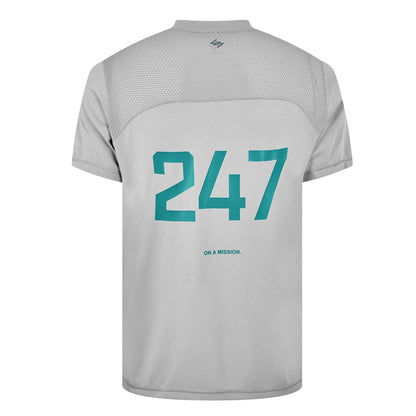 Graphite Grey - Back - Represent Mens 247 Performance Short-Sleeved Gym Top