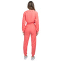 Pink - Back - SikSilk Womens-Ladies Embroidered Loop Back Crop Sweatshirt
