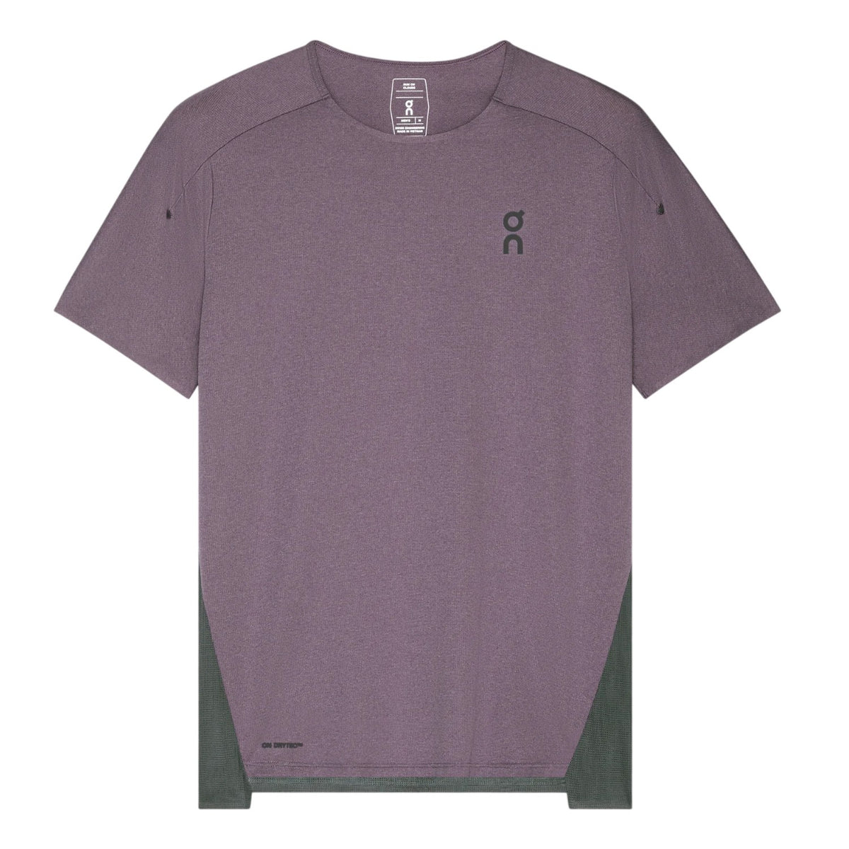Purple - Front - On Mens Performance Short-Sleeved Running Top