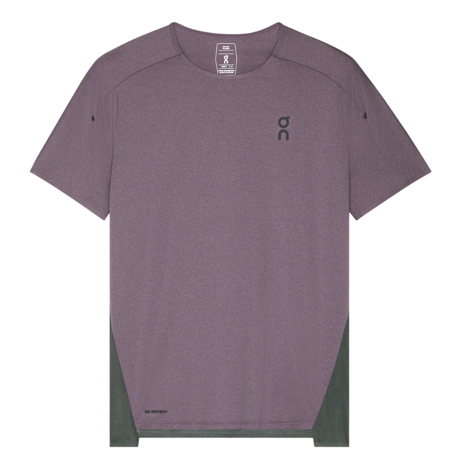 Purple - Front - On Mens Performance Short-Sleeved Running Top