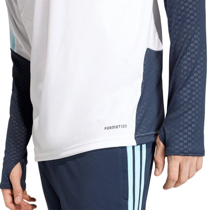 White-Blue - Side - Adidas Mens Tiro 26 Argentina Slim Top