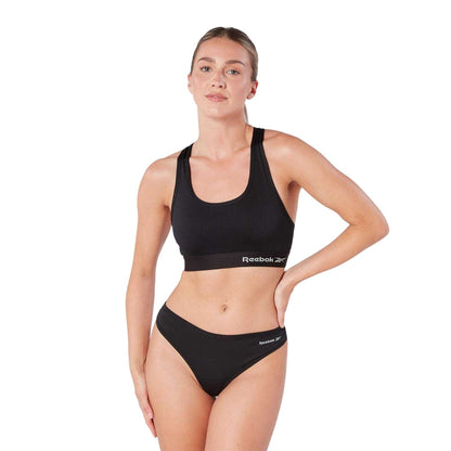 Black - Pack Shot - Reebok Womens-Ladies Steffi Crop Top