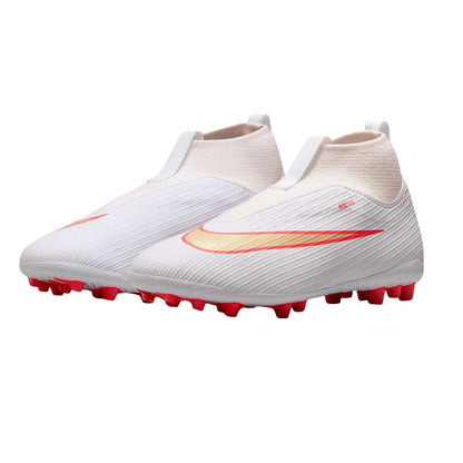 White-Red - Close up - Nike Childrens-Kids Mercurial Superfly 11 Academy Artificial Ground Football Boots