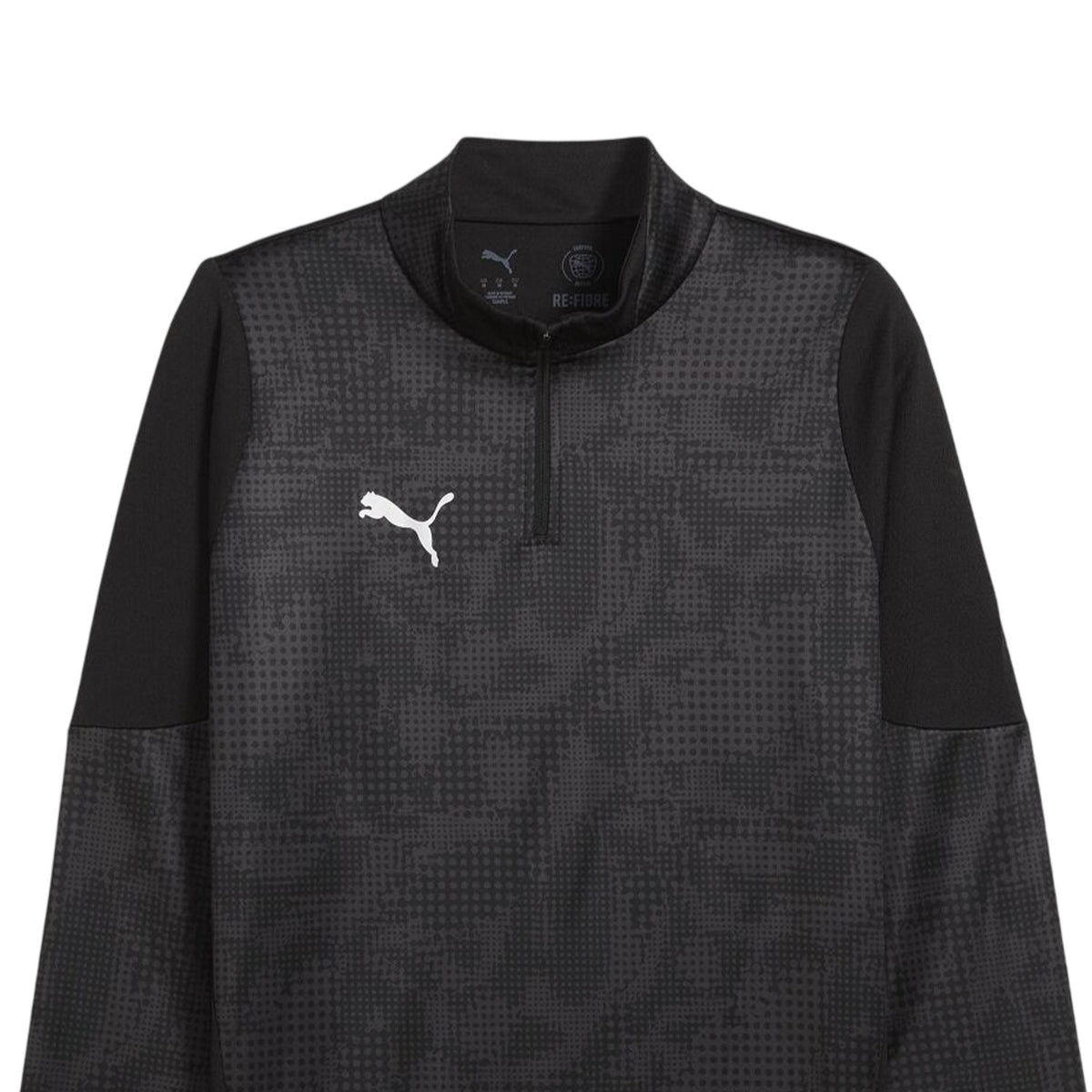 Black-Silver - Side - Puma Womens-Ladies Teamcup Long-Sleeved Top