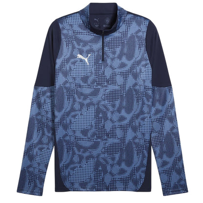 Navy-Silver - Front - Puma Womens-Ladies Teamcup Long-Sleeved Top
