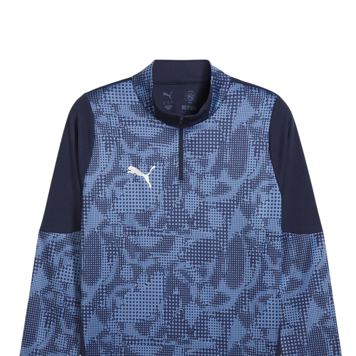 Navy-Silver - Side - Puma Womens-Ladies Teamcup Long-Sleeved Top
