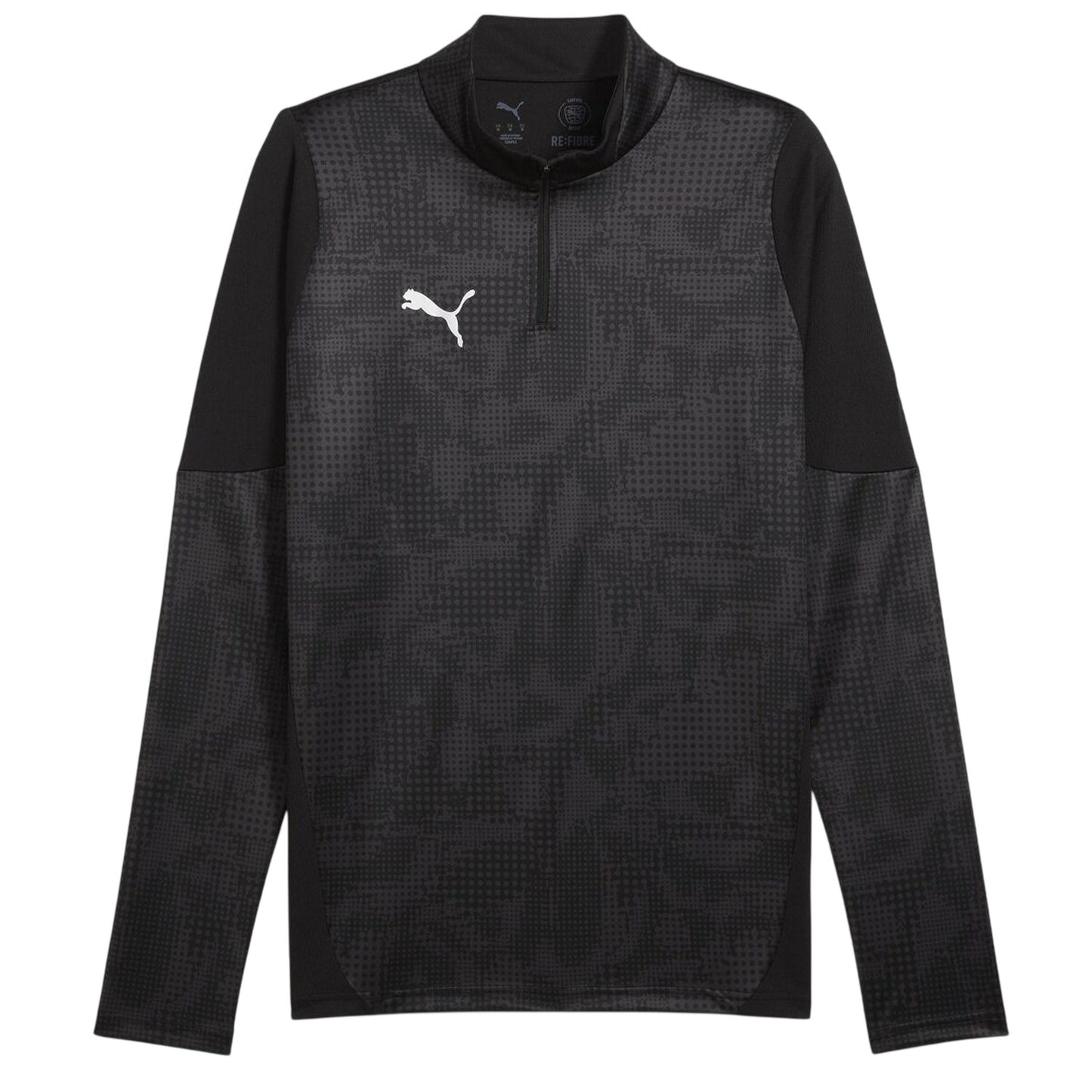 Black-Silver - Front - Puma Womens-Ladies Teamcup Long-Sleeved Top