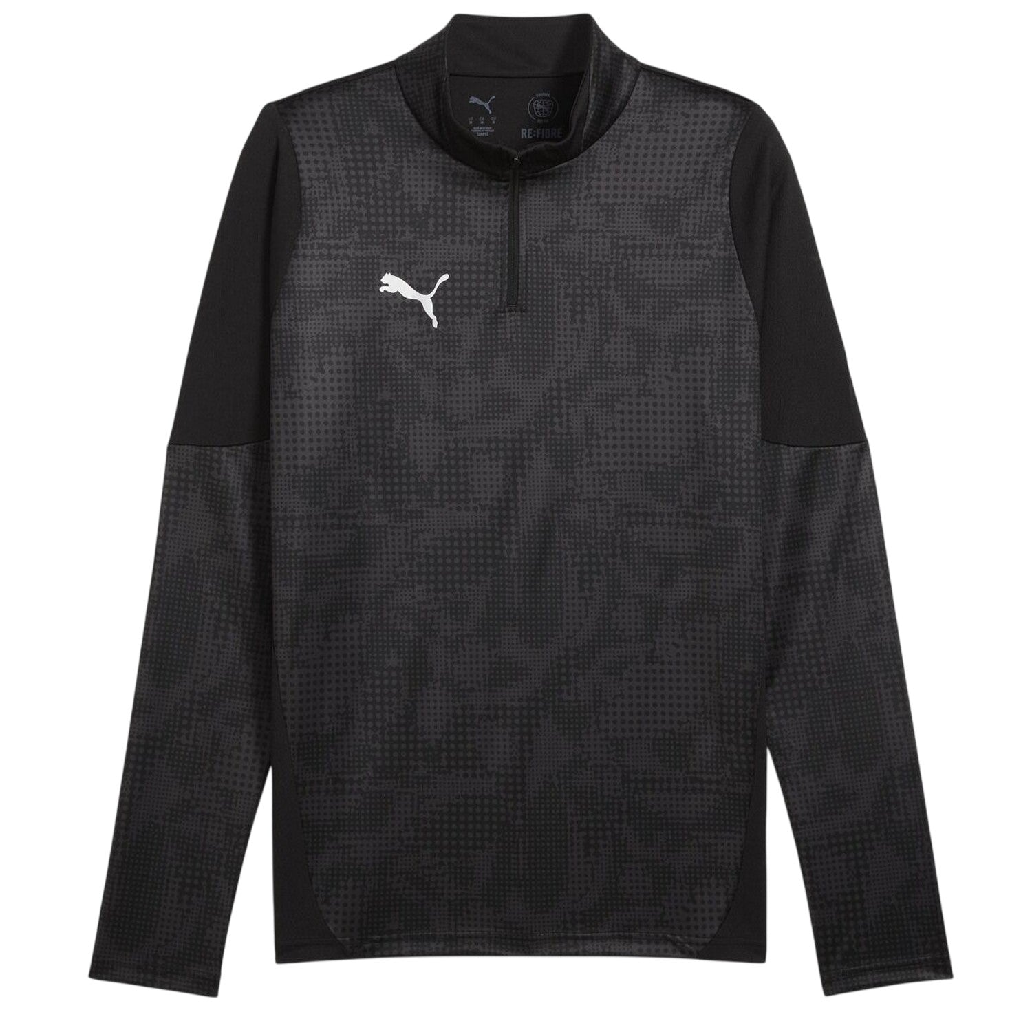 Black-Silver - Front - Puma Womens-Ladies Teamcup Long-Sleeved Top