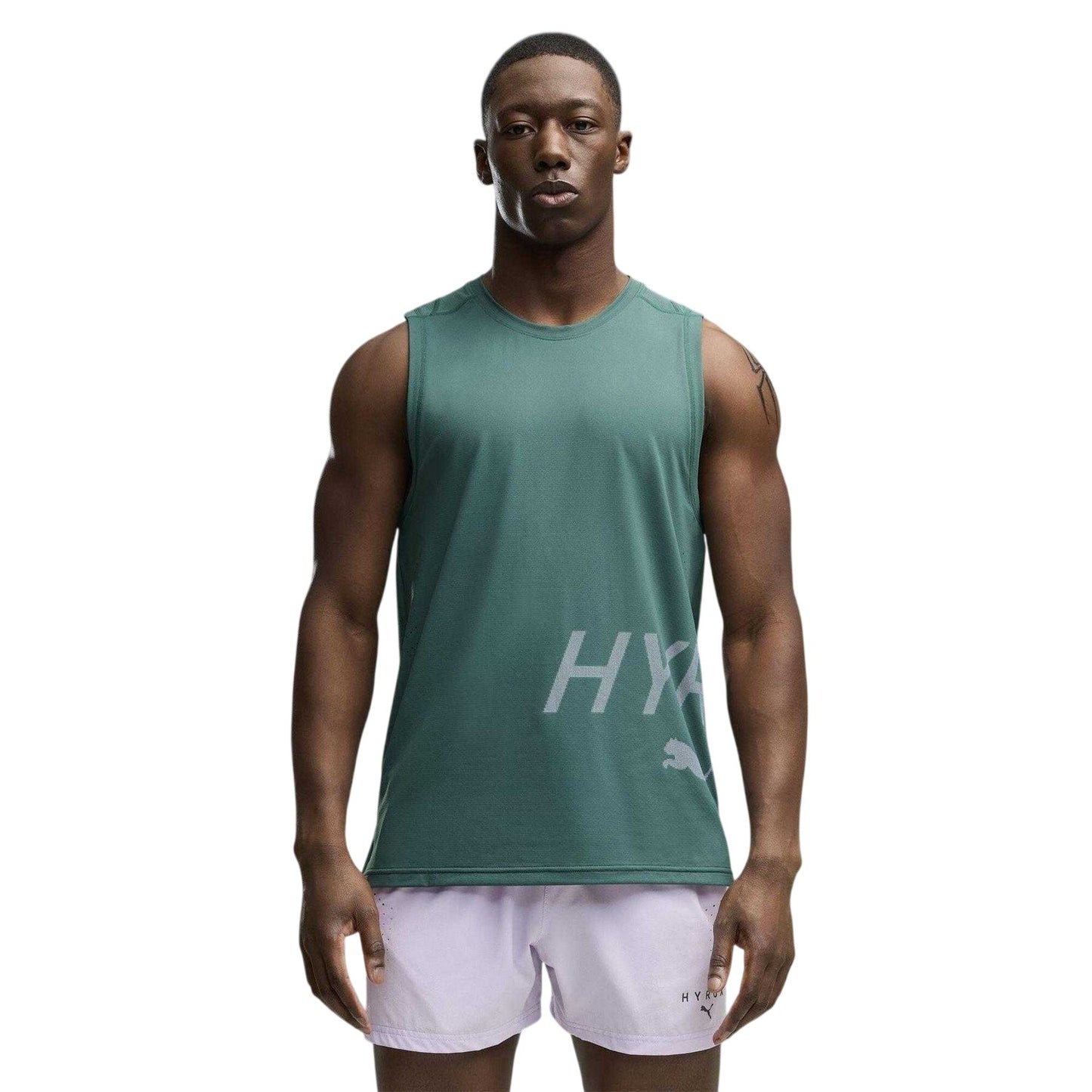 Green - Side - Puma Mens Hyrox Performance Tank Top