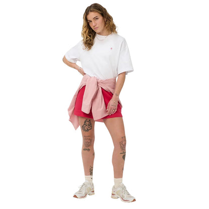 Red-White - Close up - Sweaty Betty Womens-Ladies Back Print Holiday T-Shirt