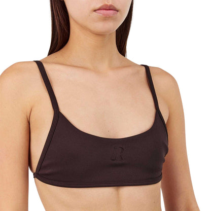 Brown - Side - Represent Womens-Ladies Represent Control Strappy Moisture Wicking Crop Top