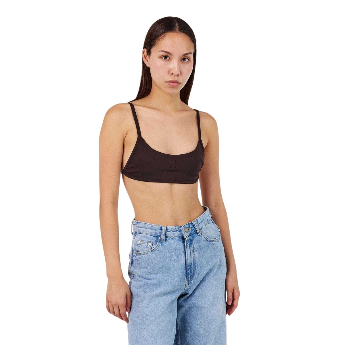 Brown - Lifestyle - Represent Womens-Ladies Represent Control Strappy Moisture Wicking Crop Top