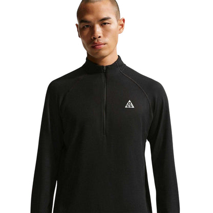 Black-White - Pack Shot - Nike Mens Trail Long-Sleeved Running Top