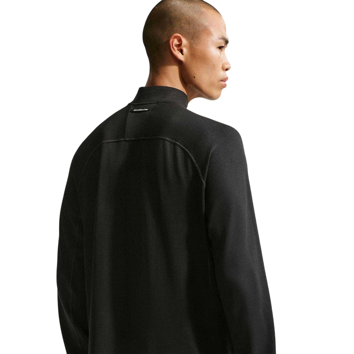 Black-White - Side - Nike Mens Trail Long-Sleeved Running Top